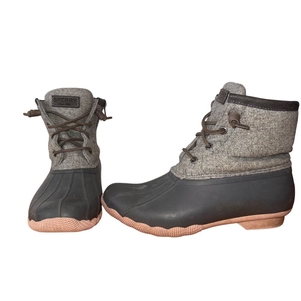 Sperry Womens Wool Duck Boots Size 7M Gray
